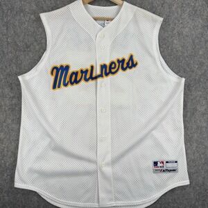 Seattle Mariners Jersey Mens XL White MLB Baseball March 25 Mesh Vest Majestic